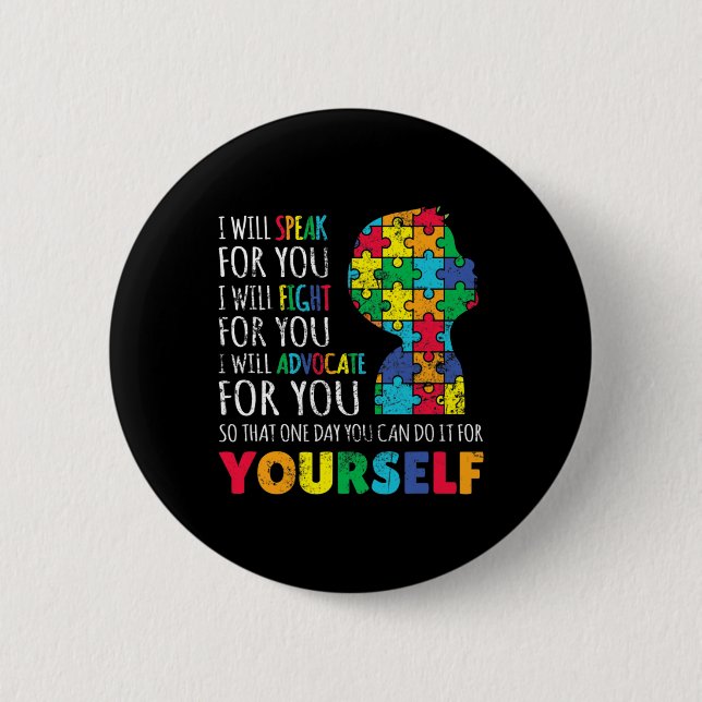 Mamma Support Autism Awareness Autistic Boy Puzz Knapp (Framsida)
