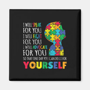 Mamma Support Autism Awareness Autistic Boy Puzz Magnet
