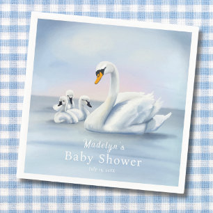 Mamma Svan Med Babys Baby Shower Pappersservett