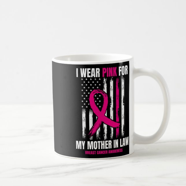 Mamma Svärmor Breast Cancer Awareness American Kaffemugg (Höger)