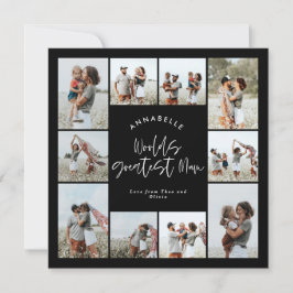 Mamma svart elegant modern minimalistisk fotokolla inbjudningar