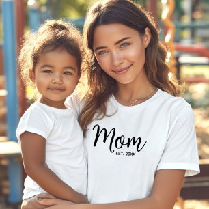 Mamma Svart skript - fastställt datum - minimalt f T Shirt