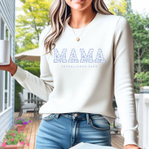 Mamma Sweater, Blue Toile Mönster Blommigt