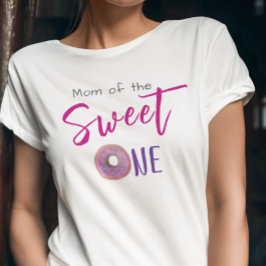 Mamma Sweet One Donut Rosa Girl 1:a födelsedagen P T Shirt