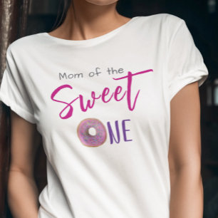 Mamma Sweet One Donut Rosa Girl 1:a födelsedagen P T Shirt