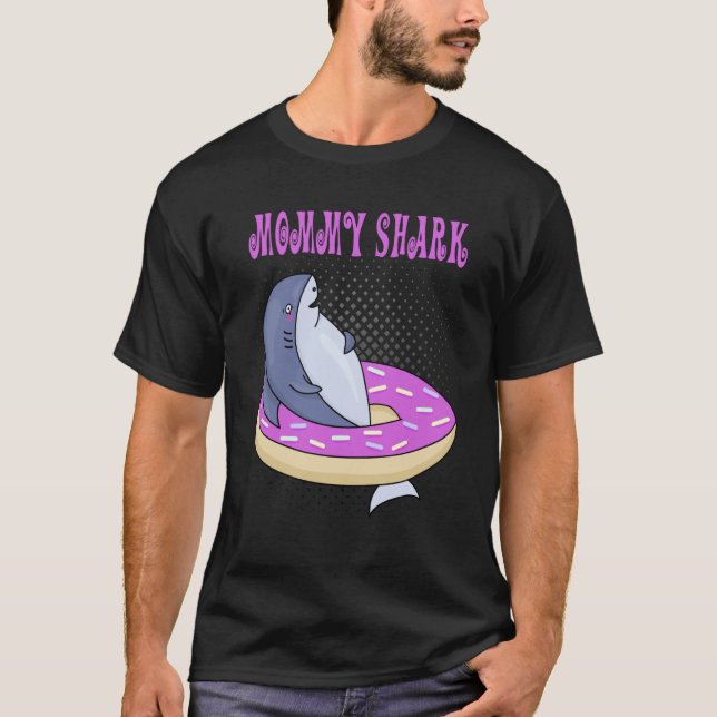 Mamma Swimming Shark Donut Cute Merch T Shirt (Framsida)