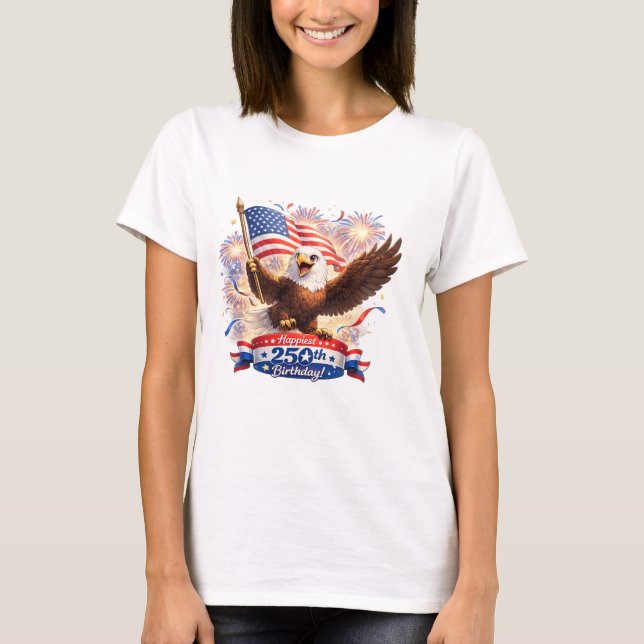 mamma T-shirt Glad 250-årsdag USA! (Framsida)