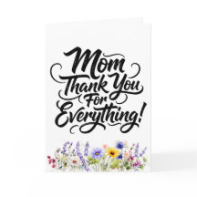 Mamma Tack För Allt Akvarell Vildblomma