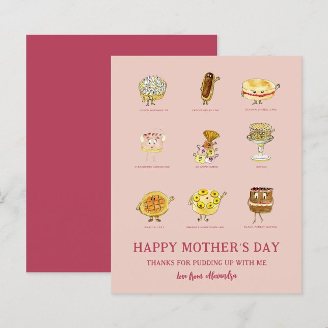 Mamma tack för den roliga Mors dag betalningsbudge (Fram/baksida)