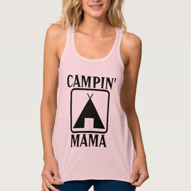 MAMMA TÄLT CAMPING T-Shirts Linne Med Racerback (Framsida)
