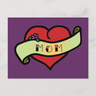 Mamma Tattoo Heart Vykort