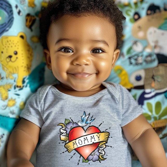 Mamma Tattoo T Shirt (A Mommy tattoo right on his / her little chest! It will make a beautiful gift for new moms.)