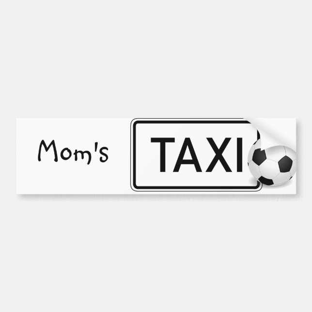 Mamma Taxi/Soccer Bumper Sticker Bildekal (Framsidan)