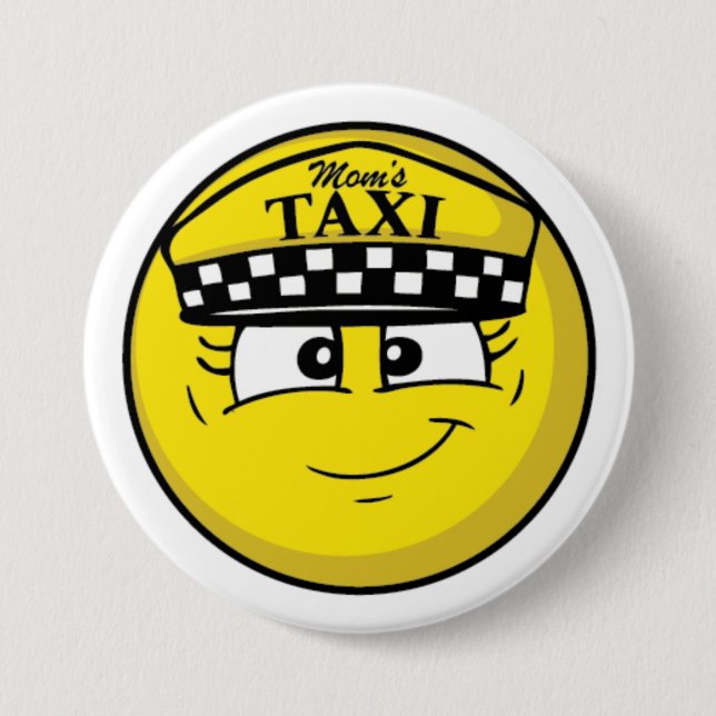 Mamma Taxi Standard, 3" Inch Round Button Knapp (Framsida)