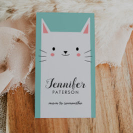 Mamma Telefonkort Cute White Kattunge Visitkort