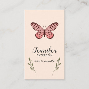 Mamma Telefonkort Rosa Butterfly Visitkort