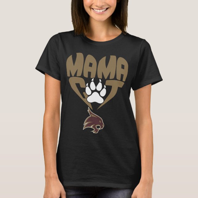 mamma texas state bobcat cat at hjärtform tass an t shirt (Framsida)