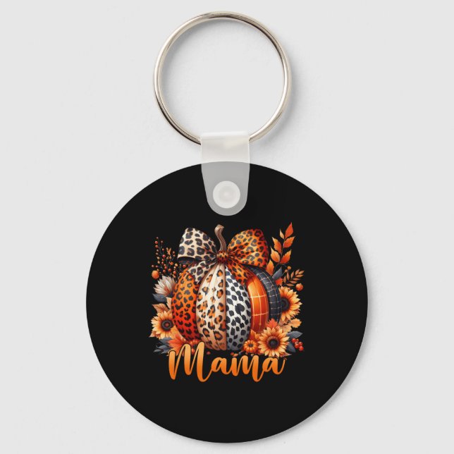 Mamma Thanksgiving Leopard Pumpkin Solrocoquet Nyckelring (Framsida)