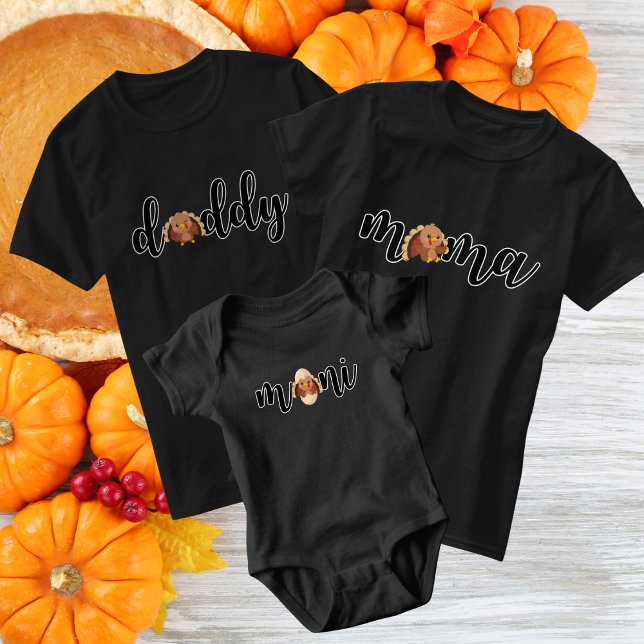 Mamma Thanksgiving Little Turkey Matching T Shirt (Skapare uppladdad)
