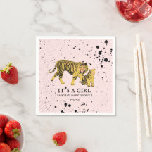 Mamma Tiger Paint Splatter Rosa Girl Baby Shower