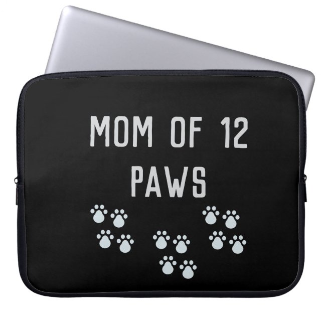 Mamma till 12 tassar laptop fodral (Framsidan)