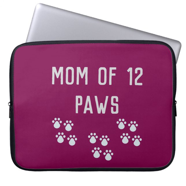 Mamma till 12 tassar laptop fodral (Framsidan)