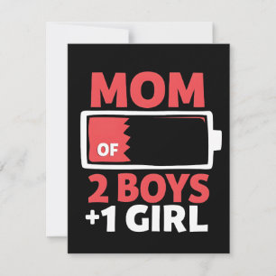 Mamma till 2 pojkar 1 flicka Graviditet Mors dag Julkort