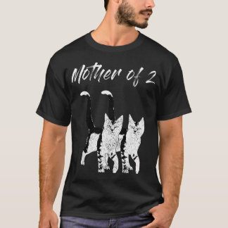 Mamma till 2 Två Katter Kattunge Mamma Galen Kattd T Shirt