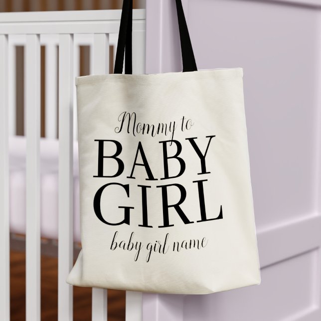 Mamma till Baby Flicka Namn Ny Mamma Tote Bag Tygkasse (Skapare uppladdad)