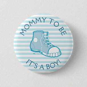 Mamma till babysknappen med Cute Boy's Shoe Knapp
