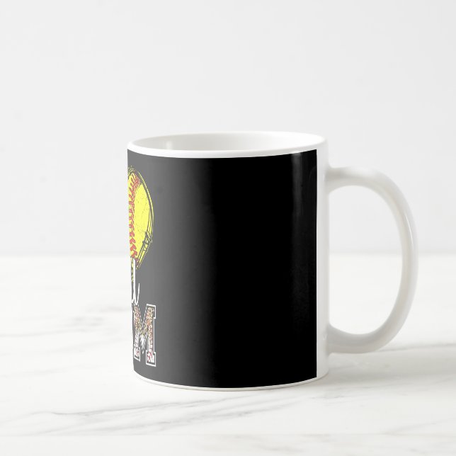 Mamma till båda boll mamma halv softboll halv base kaffemugg (Höger)