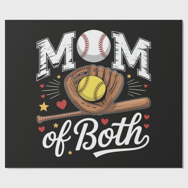 Mamma till båda Game Day Baseball Softboll  Presentpapper (Platt)