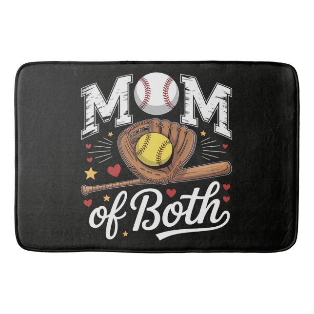 Mamma till båda Game Day Baseboll Softboll  Badrumsmatta (Framsidan)