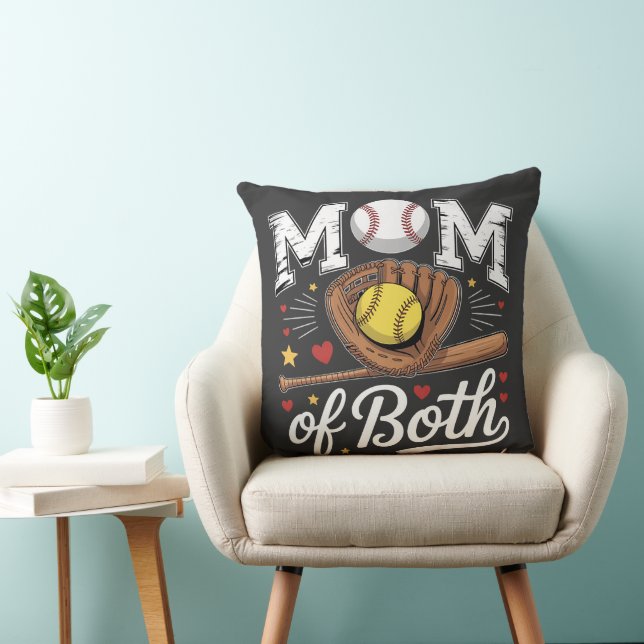 Mamma till båda Game Day Baseboll Softboll  Kudde (Stol)
