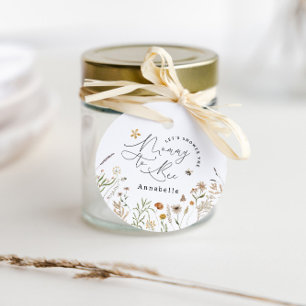 Mamma till bebisdusch för vilda blommor gåvor etiketter
