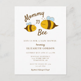Mamma till Bee Baby Shower Cute Kawaii Neutralt Vykort