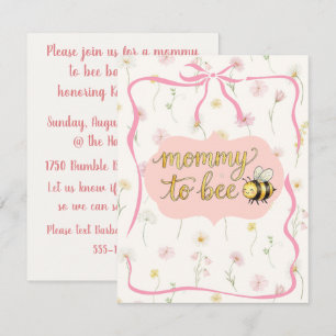 Mamma till Bee Baby Shower Digital nedladdning Inbjudningar