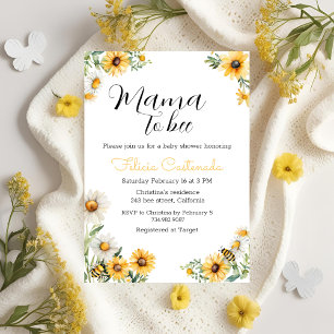 Mamma till Bee Baby Shower Humla Theme Inbjudningar
