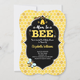 Mamma till Bee Baby Shower Inbjudningar