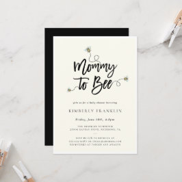 Mamma till Bee Baby Shower Inbjudningar