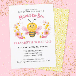 Mamma till Bee Baby Shower Inbjudningar