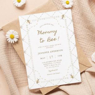 Mamma till Bee Baby Shower Inbjudningar