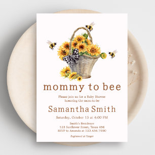 Mamma till Bee Baby Shower Inbjudningar