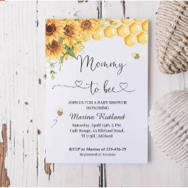Mamma till Bee Baby Shower Inbjudningar
