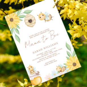 Mamma till Bee Baby Shower Inbjudningar