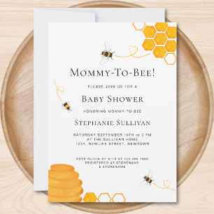 Mamma till Bee Baby Shower Inbjudningar