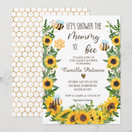 Mamma till Bee Baby Shower Inbjudningar