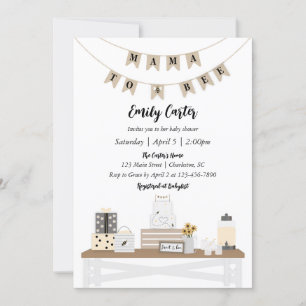 Mamma till Bee Baby Shower-inbjudningar Inbjudningar