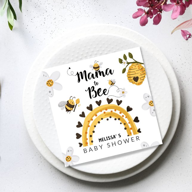 Mamma till Bee Baby Shower Pappersservett (Skapare uppladdad)