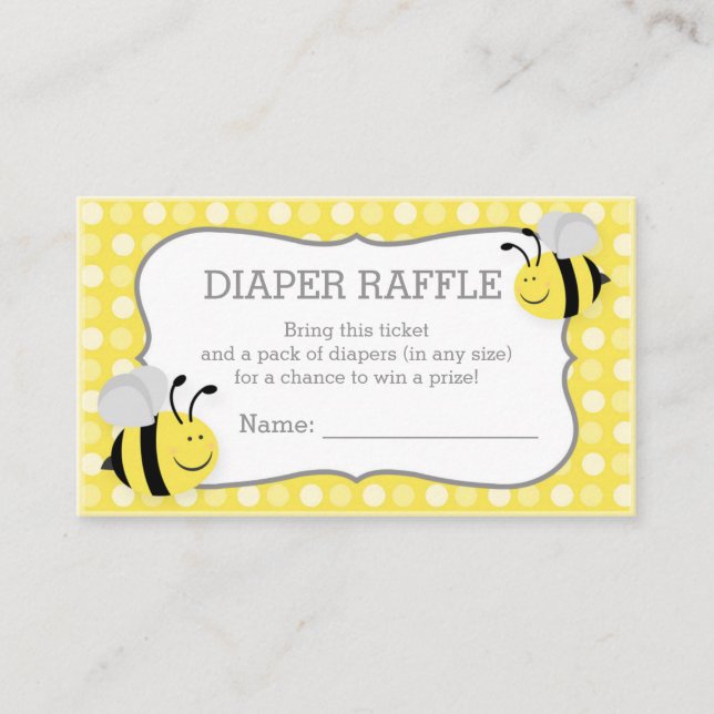 Mamma till Bee Baby Shower Raffle Biljett Tilläggskort (Framsida)